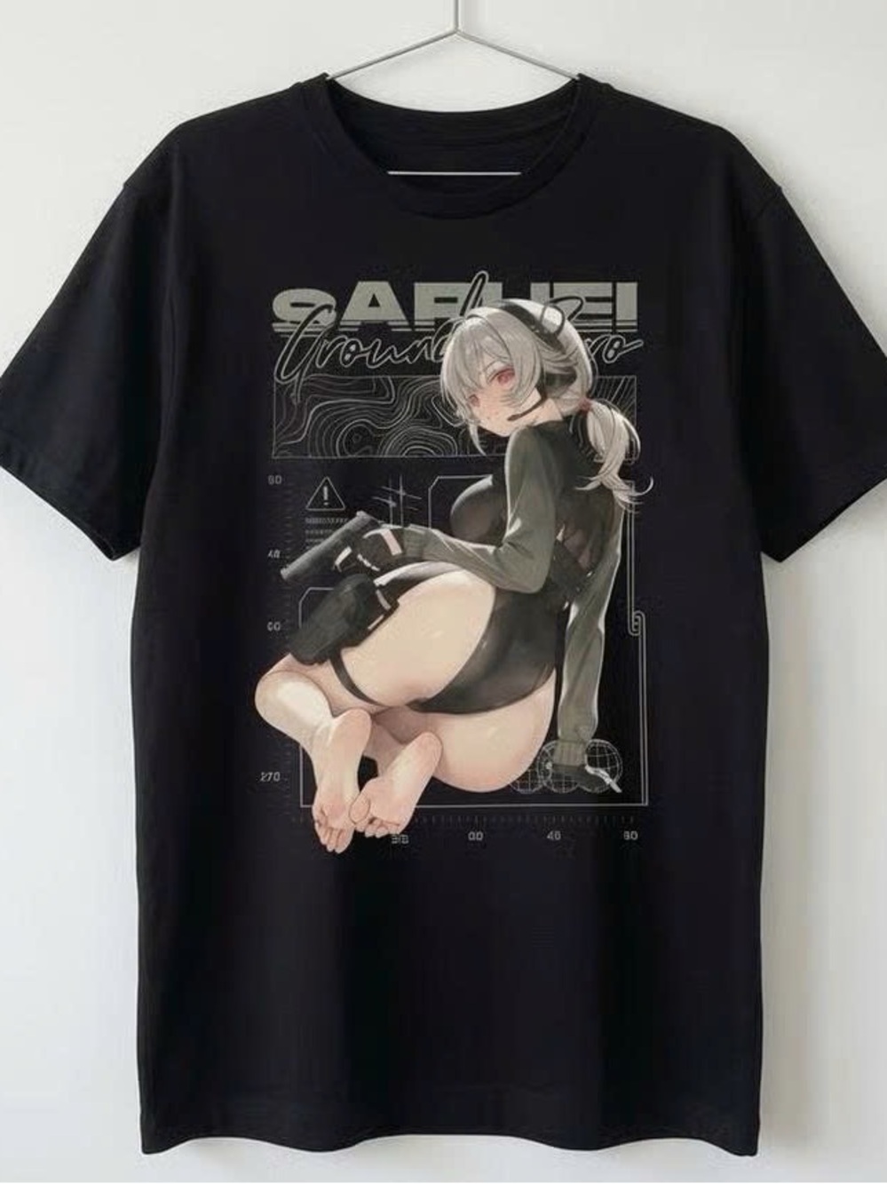 Unbranded Black Anime Graphic Short-Sleeve Tee